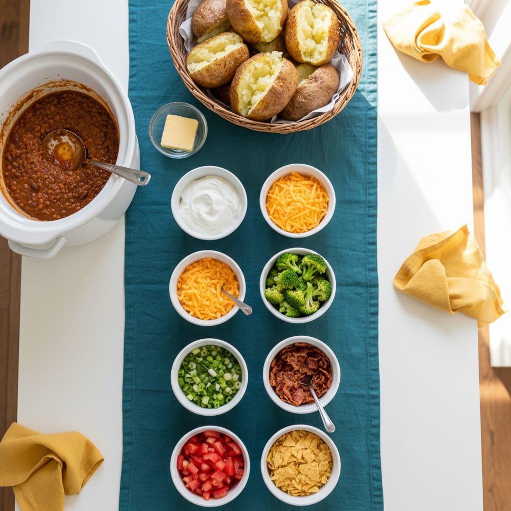 Baked Potato Bar: 20 Toppings & Amounts Per Person