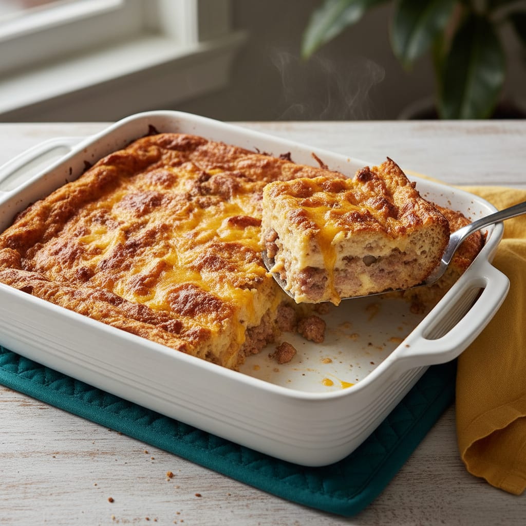 Overnight Breakfast Casserole for a Crowd (Feeds 12)