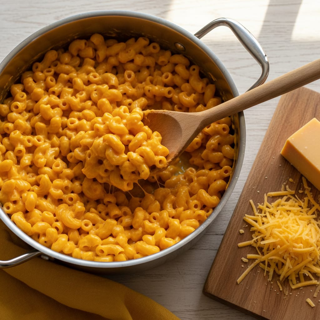 Evaporated Milk Mac and Cheese (Stovetop, No Roux)
