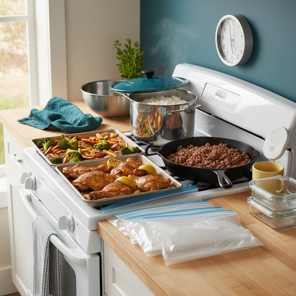 Nap-Time Batch Cooking: A Two-Hour Kitchen Block